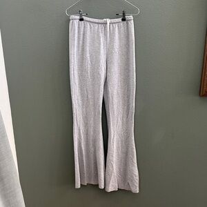 Aerie Offline Modal Sz M Bell Bottom Sweatpants Light Gray Flared Lounge Pants